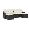 vidaXL Set Divano da Giardino 6 pz con Cuscini Nero in Polyrattan