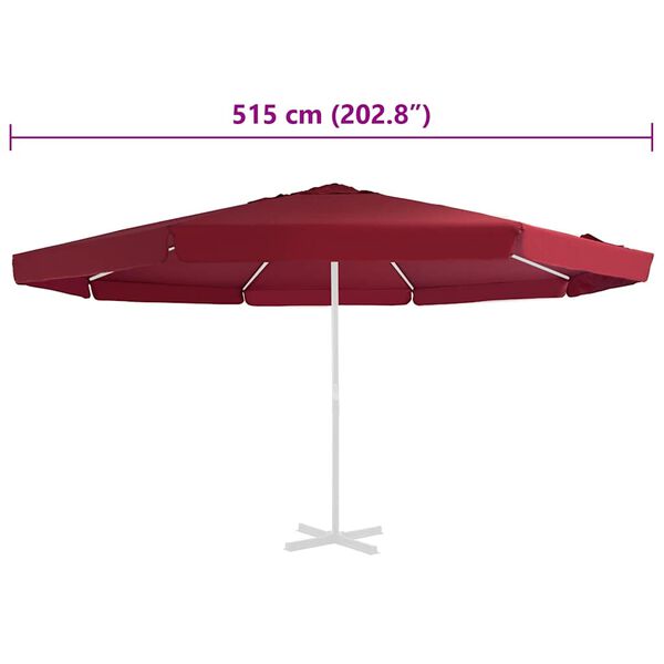 vidaXL Telo di Ricambio per Tenda da Sole Rosso Bord&ograve; 515 cm