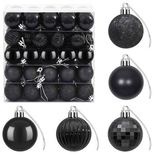 vidaXL Set di Palline di Natale 100 pz Nero 4 cm Polistirolo