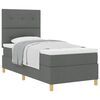 vidaXL Letto a molle con testiera Grigio scuro 90 x 200 cm Tessuto