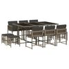 vidaXL Set da Pranzo da Giardino 11pz con Cuscini in Polyrattan Grigio
