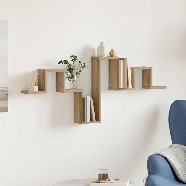 vidaXL Scaffale da parete rovere artigianale 104.5 x 10 x 43 cm