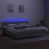 vidaXL Letto a Molle Materasso e LED Grigio Chiaro 200x200 cm Tessuto