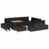 vidaXL Set Divano da Giardino 13 pz Nero polyrattan