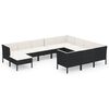 vidaXL Set Divani da Giardino 11 pz con Cuscini in Polyrattan Nero