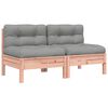 vidaXL Divani Giardino Senza Braccioli con Cuscini 2 pz Legno Douglas