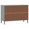 vidaXL Credenza Gambe Metallo Grigio 113x40x77 cm Legno Massello OSLO