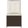 vidaXL Divano Reclinabile da Giardino con Cuscini Marrone Polyrattan