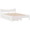 vidaXL Giroletto con Cassetti Bianco 140x200 cm Legno Massello di Pino