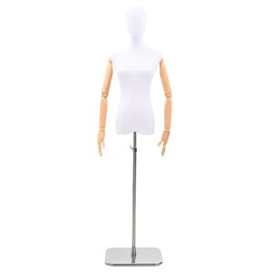 vidaXL Manichino Regolabile 165-213 cm con Base Femmina PP Bianco