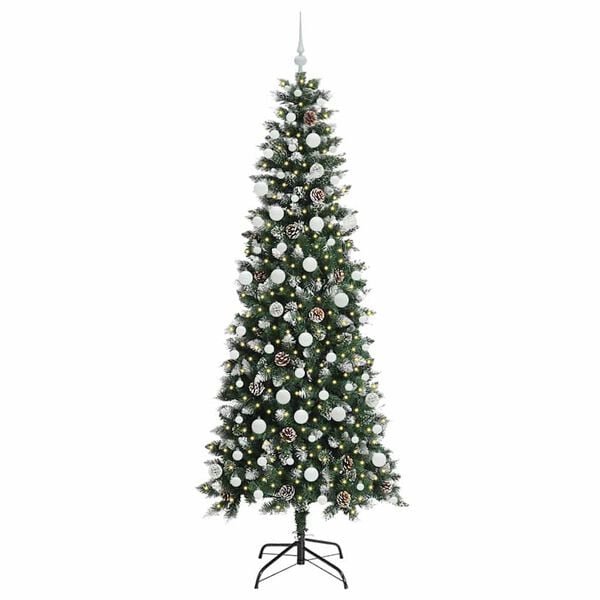 vidaXL Albero di Natale artificiale con 300 LED Verde 86 x 86 x 210 cm