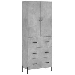 vidaXL Credenza Grigio Cemento 69,5x34x180 cm in Legno Multistrato
