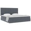 vidaXL Letto con contenitore e LED Grigio scuro 200 x 200 cm Velluto