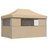 vidaXL Tendone per Feste Pieghevole Pop-Up con 4 Pareti Beige