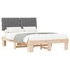 vidaXL Letto con Testiera Rivestita Grigio chiaro 140 x 190 cm