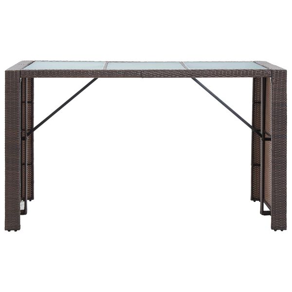 vidaXL Set da Bar da Giardino 7 pz con Cuscini in Polyrattan Marrone