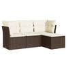 vidaXL Set Divano da Giardino 4 pz con Cuscini Marrone in Polyrattan