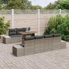 vidaXL Set Divano da Giardino 8 pcs Grigio Poly Rattan