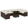vidaXL Set Divani da Giardino 11 pz con Cuscini Polyrattan Marrone