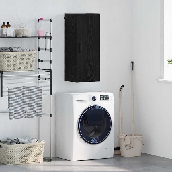 vidaXL Pensile Rovere Nero 34,5 x 34 x 90 cm Legno multistrato