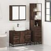 vidaXL Set Mobili da Bagno 3 pz Rovere Marrone in Legno Multistrato