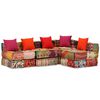 vidaXL Pouf Modulare a 4 Posti in Tessuto Patchwork