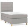 vidaXL Giroletto a Molle con Materasso Grigio Chiaro 80x200 cm Tessuto