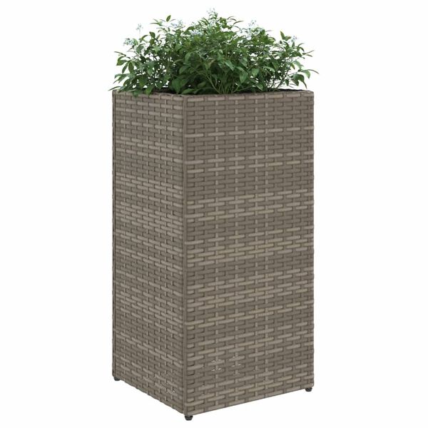 vidaXL Fioriere da Giardino 2 pz Grigie 30x30x60 cm in Polyrattan