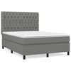 vidaXL Giroletto a Molle con Materasso Grigio Scuro 140x190 cm Tessuto