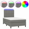 vidaXL Letto a Molle Materasso e LED Grigio Scuro 120x200cm in Tessuto