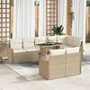 vidaXL Set Divano da Giardino con cuscino 9 pcs Beige Poly Rattan