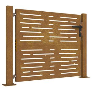 vidaXL Cancello da giardino 100x100 cm in acciaio Corten design quadrato