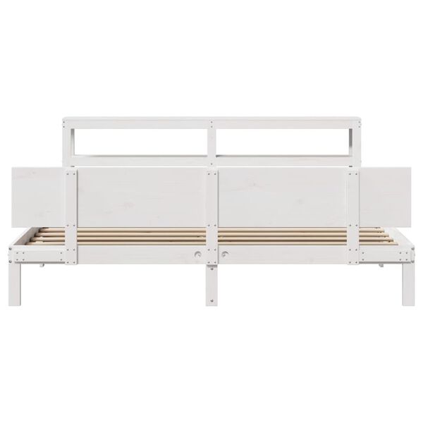 vidaXL Giroletto con Testiera senza Materasso Bianco 200x200 cm