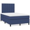 vidaXL Letto a Molle con Materasso e LED Blu 120x190 cm in Tessuto