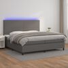 vidaXL Giroletto Molle con Materasso e LED Grigio 200x200cm Similpelle