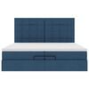 vidaXL Struttura Letto Pouf con Materassi Blu 200x200 cm in Tessuto