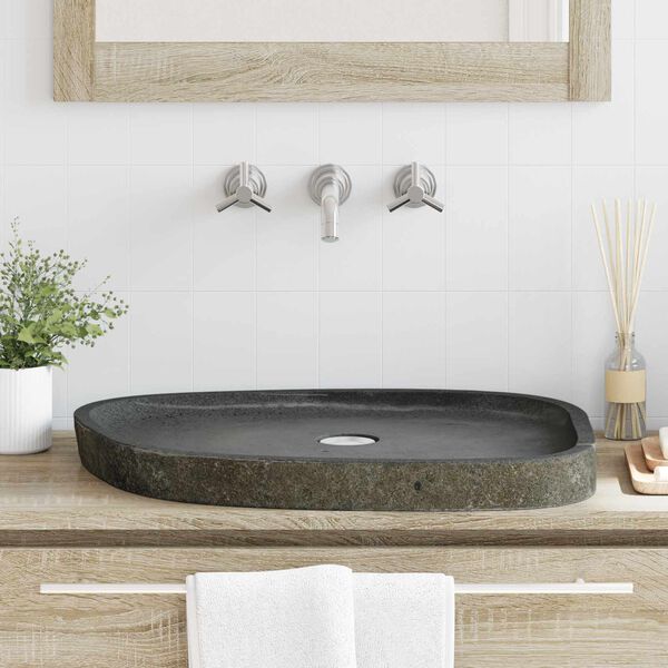 vidaXL Lavabo a parete Grigio (38-45) x (30-35) x 15 cm
