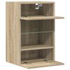vidaXL Mobili da parete con luci LED per TV 2pz Rovere Sonoma 40x30x60,5 cm