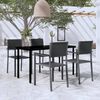 vidaXL Set da Pranzo da Giardino 5 pz Nero