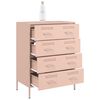 vidaXL Credenza Rosa 68x39x89 cm in Acciaio