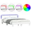 vidaXL Giroletto con Testiera e LED Bianco 140x190 cm