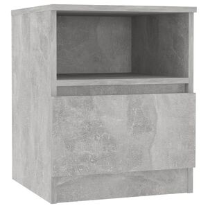 vidaXL Comodino Grigio Cemento 40x40x50 cm in Legno Multistrato