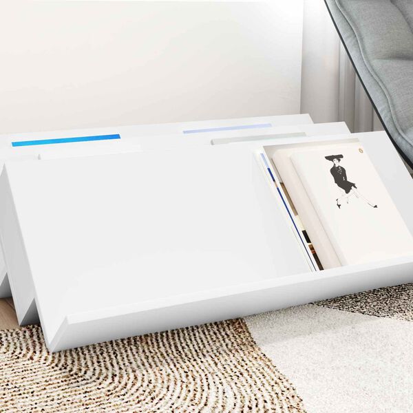 vidaXL Scaffale per riviste Bianco 90 x 53 x 28,5 cm Legno multistrato