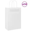 vidaXL Sacchetti di Carta 250 pz con Manici Bianchi 21x11x31 cm