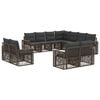 vidaXL Set Divano da Giardino 11 pz 11-Posti Grigio e Grigio Scuro