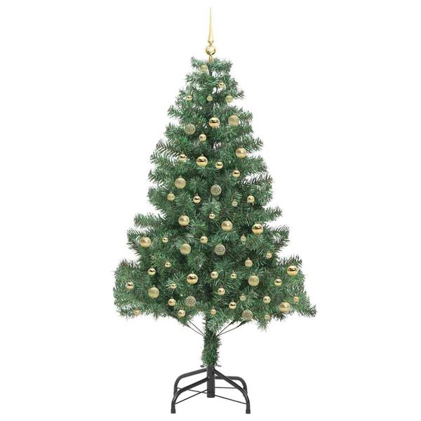 vidaXL Albero di Natale con 300 LED con supporto Verde 210 cm PVC