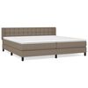 vidaXL Giroletto a Molle con Materasso Tortora 200x200 cm in Tessuto