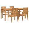 vidaXL Set da Pranzo per Giardino 5 pz in Legno Massello di Teak