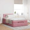vidaXL Struttura Letto Pouf con Materasso Rosa 120x200 cm Velluto