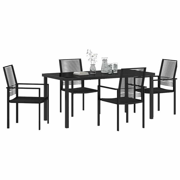 vidaXL Set da Pranzo per Giardino 5 pcs Nero